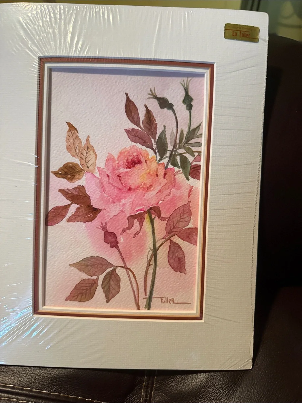 In the  Pink Original Watercolor Wall Art Print by Lu Fuller